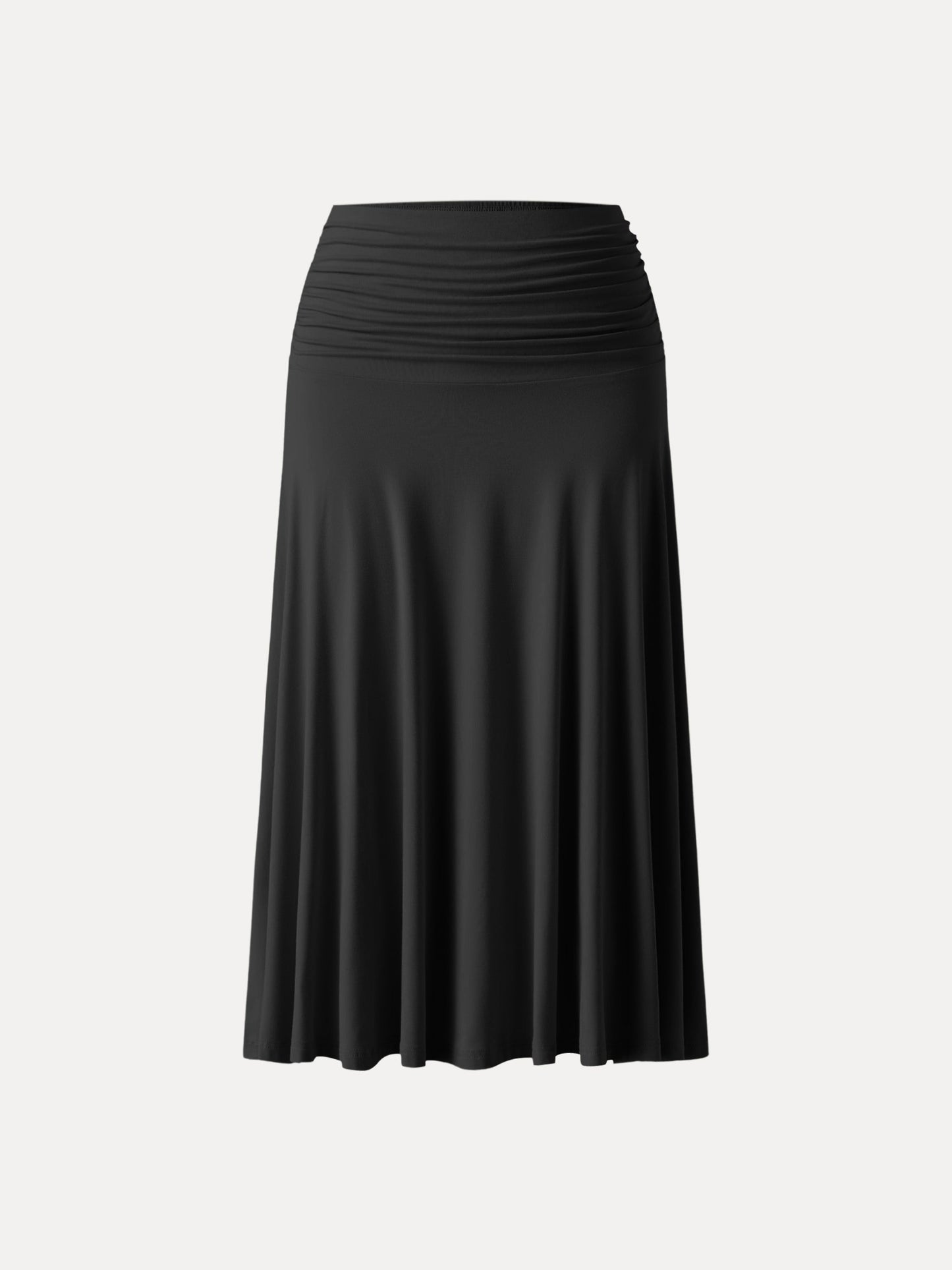 Flowy Side Ruched A-Linie Midi-Rock