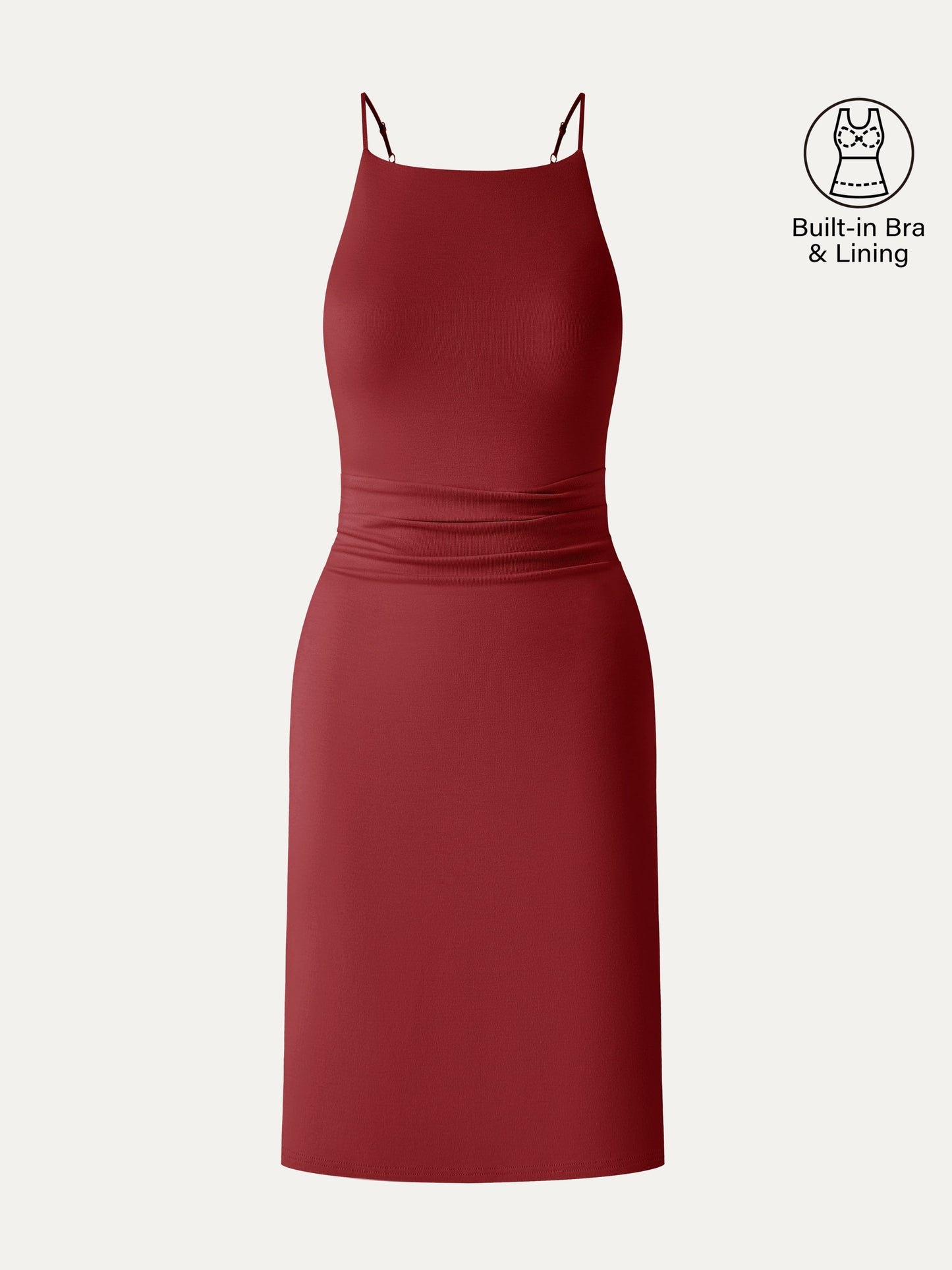Damen CoolTouch A-Linie Raffung Mini-Bra Kleid
