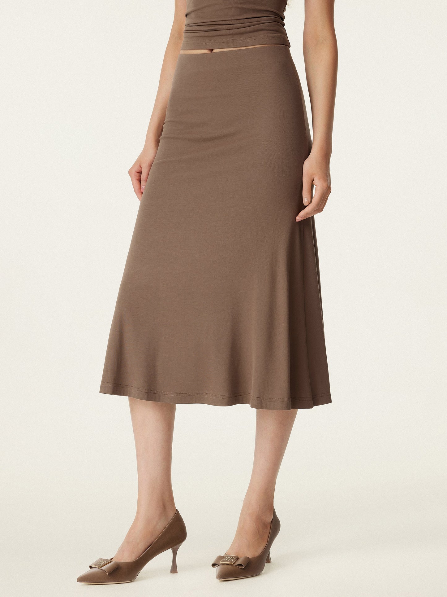 Breezy Pull-On Meerjungfrau Midi-Rock