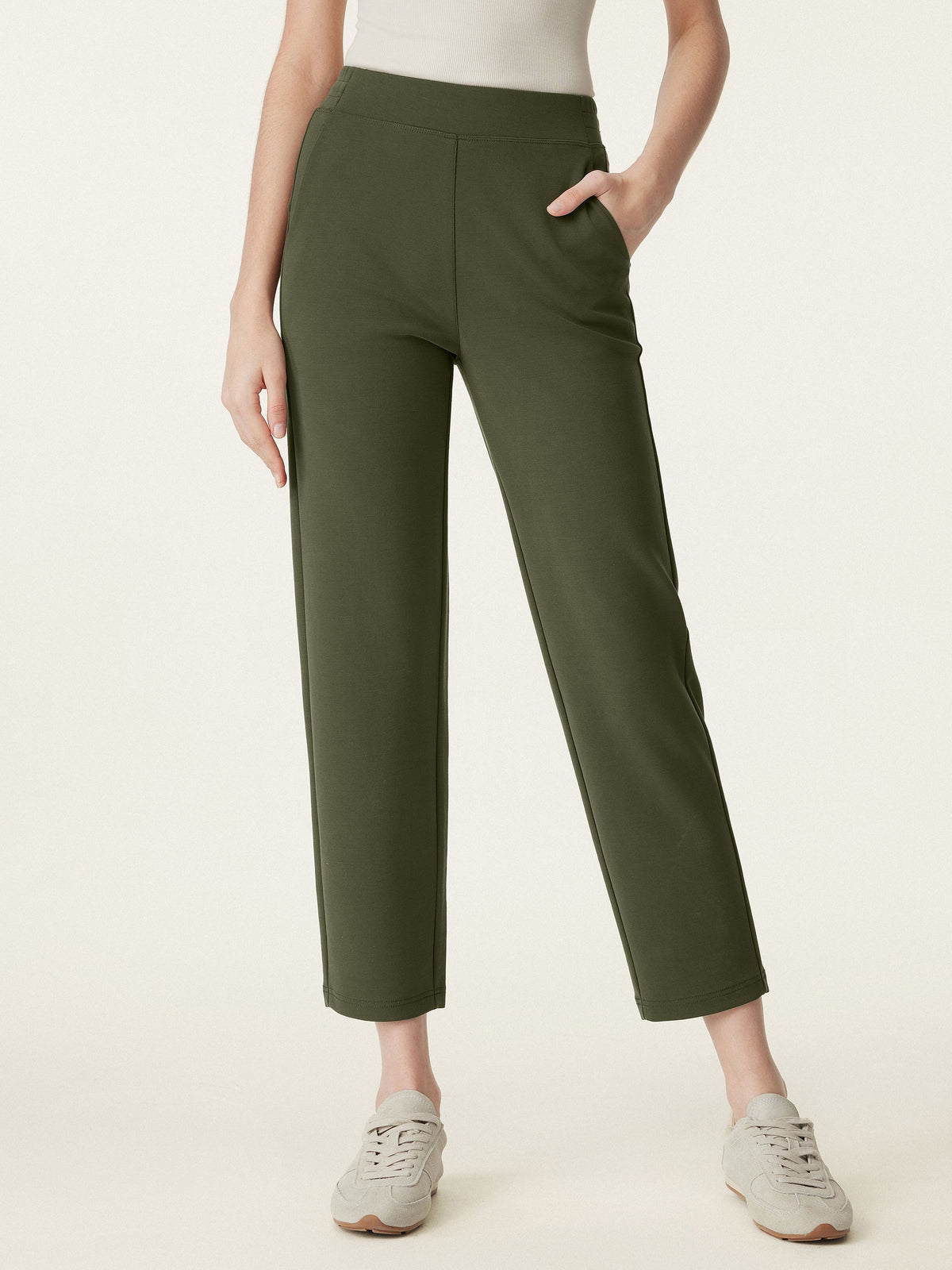 Mid Rise Pull-on Tapered Hose mit Taschen