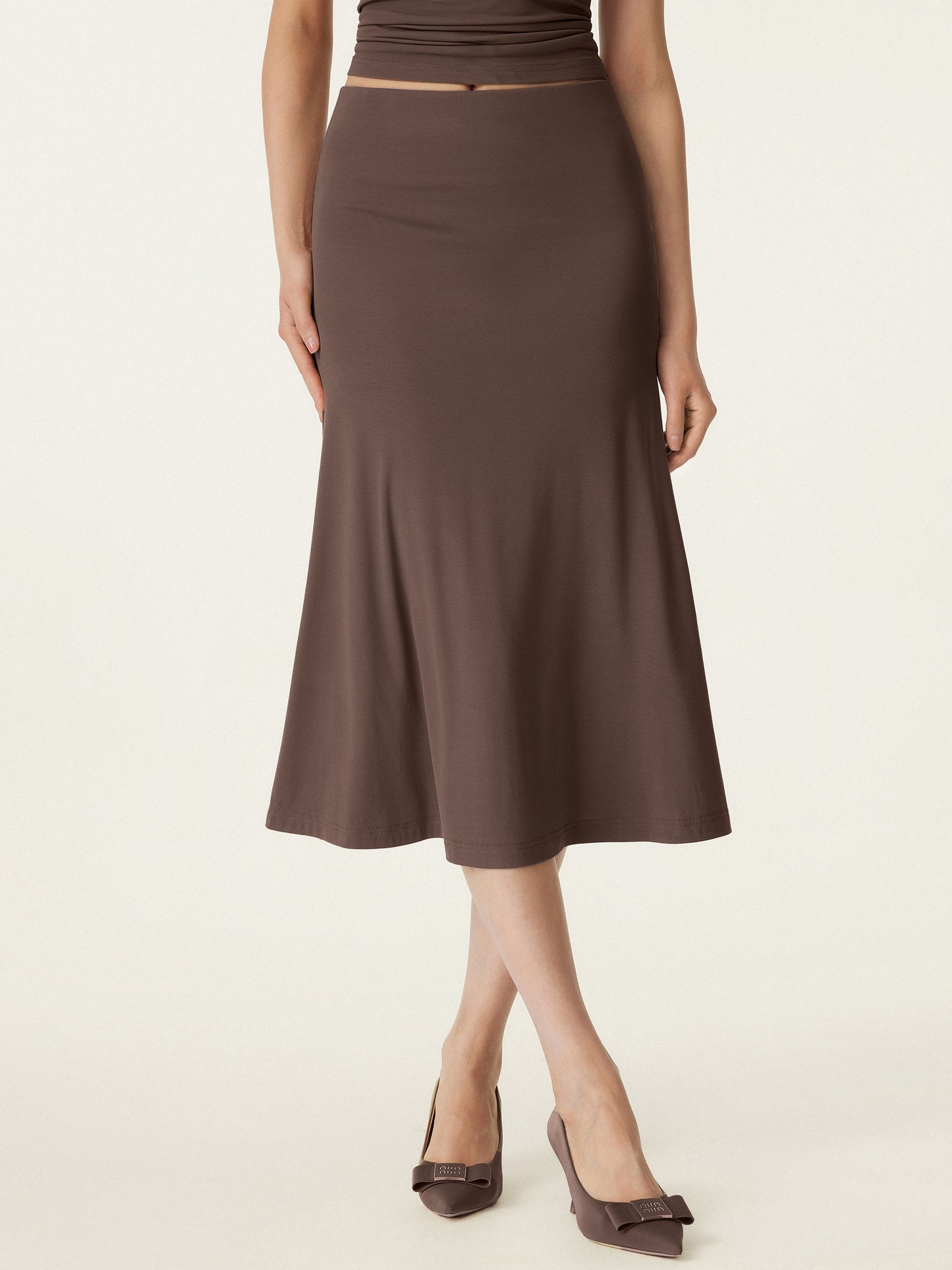 Breezy Pull-On Meerjungfrau Midi-Rock