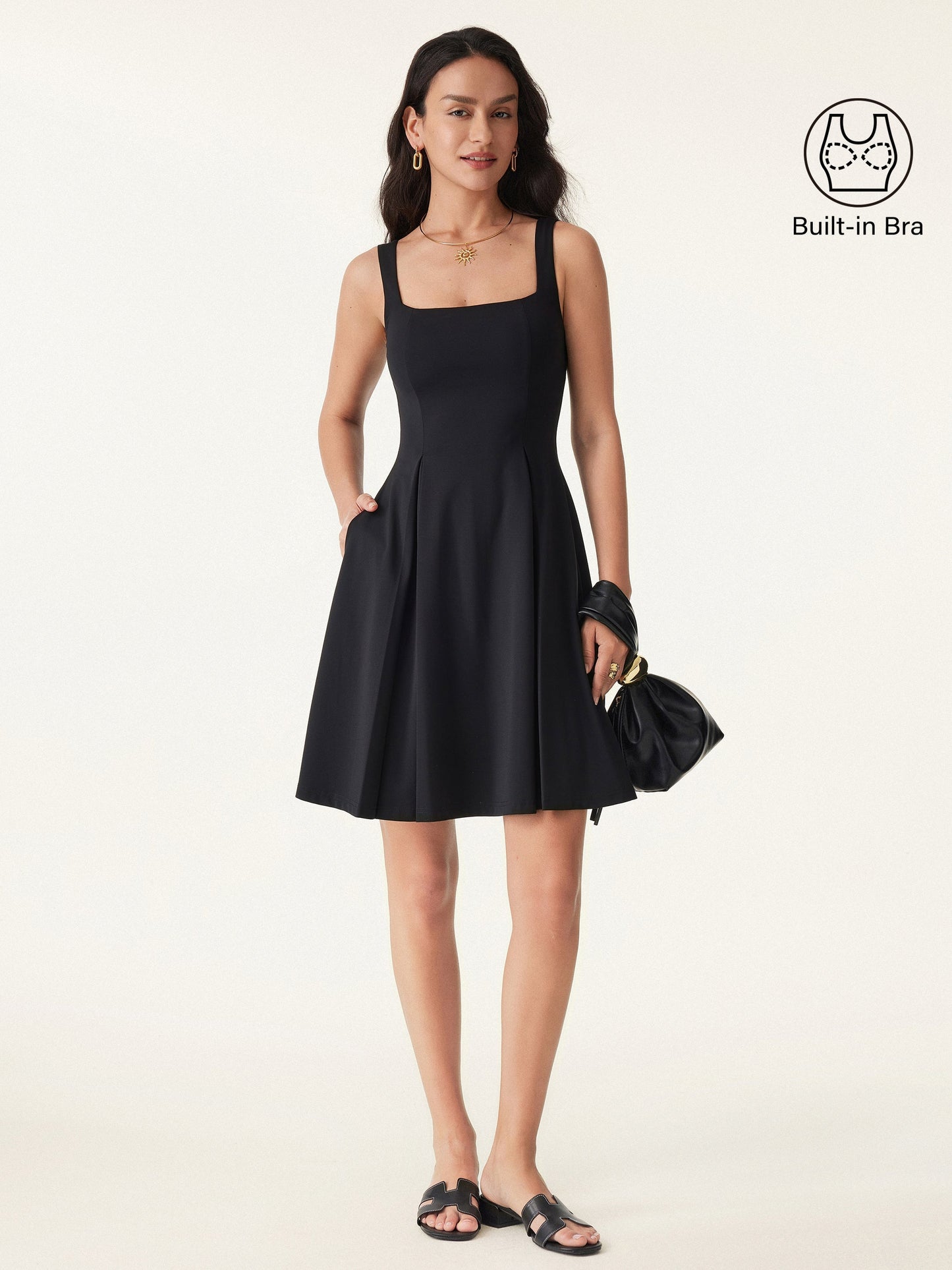 Damen Mini-Bra-Kleid mit quadratischem Ausschnitt