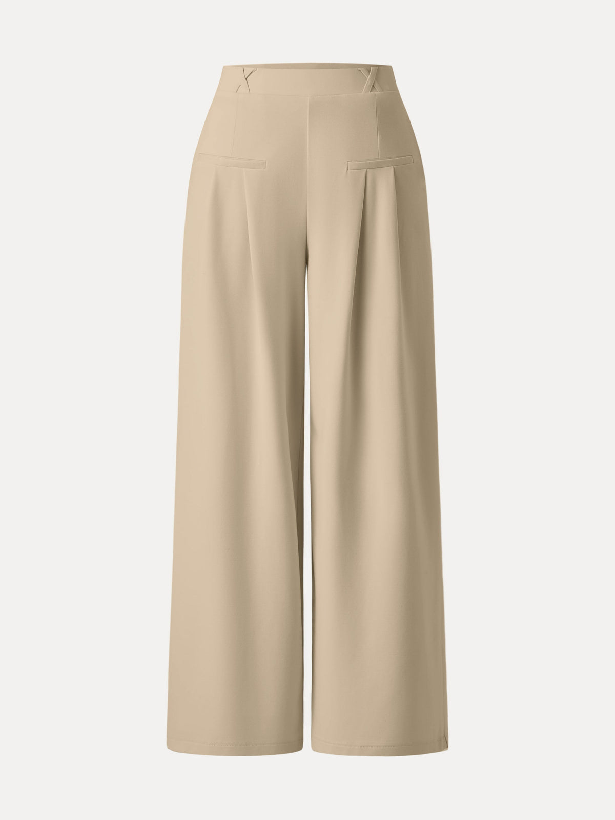 Drapey Bamboo Ponte Mid Rise Wide Leg Hose mit Taschen