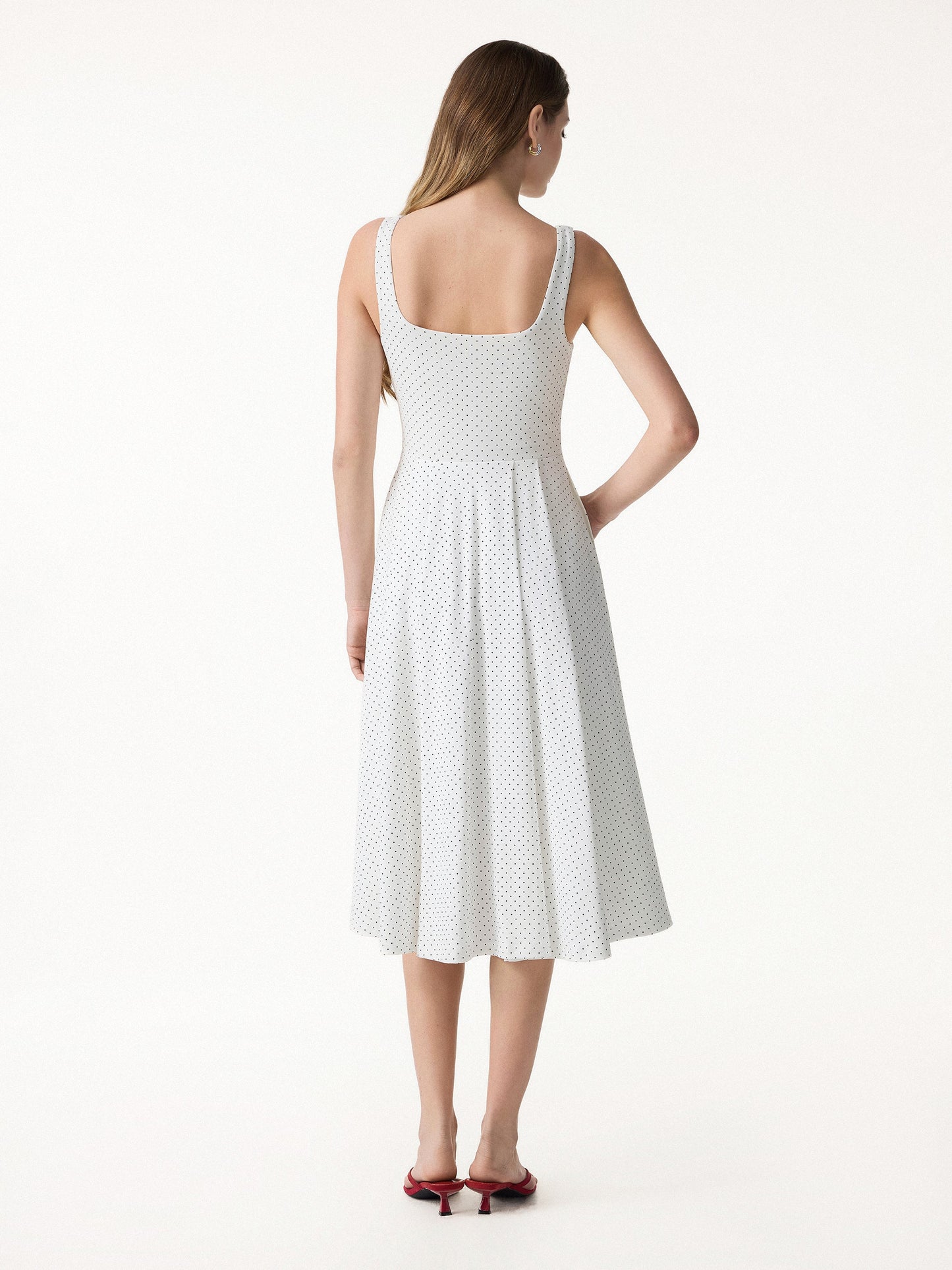 Damen Midi-Bra-Kleid aus Stretch-Baumwolle mit Taschen