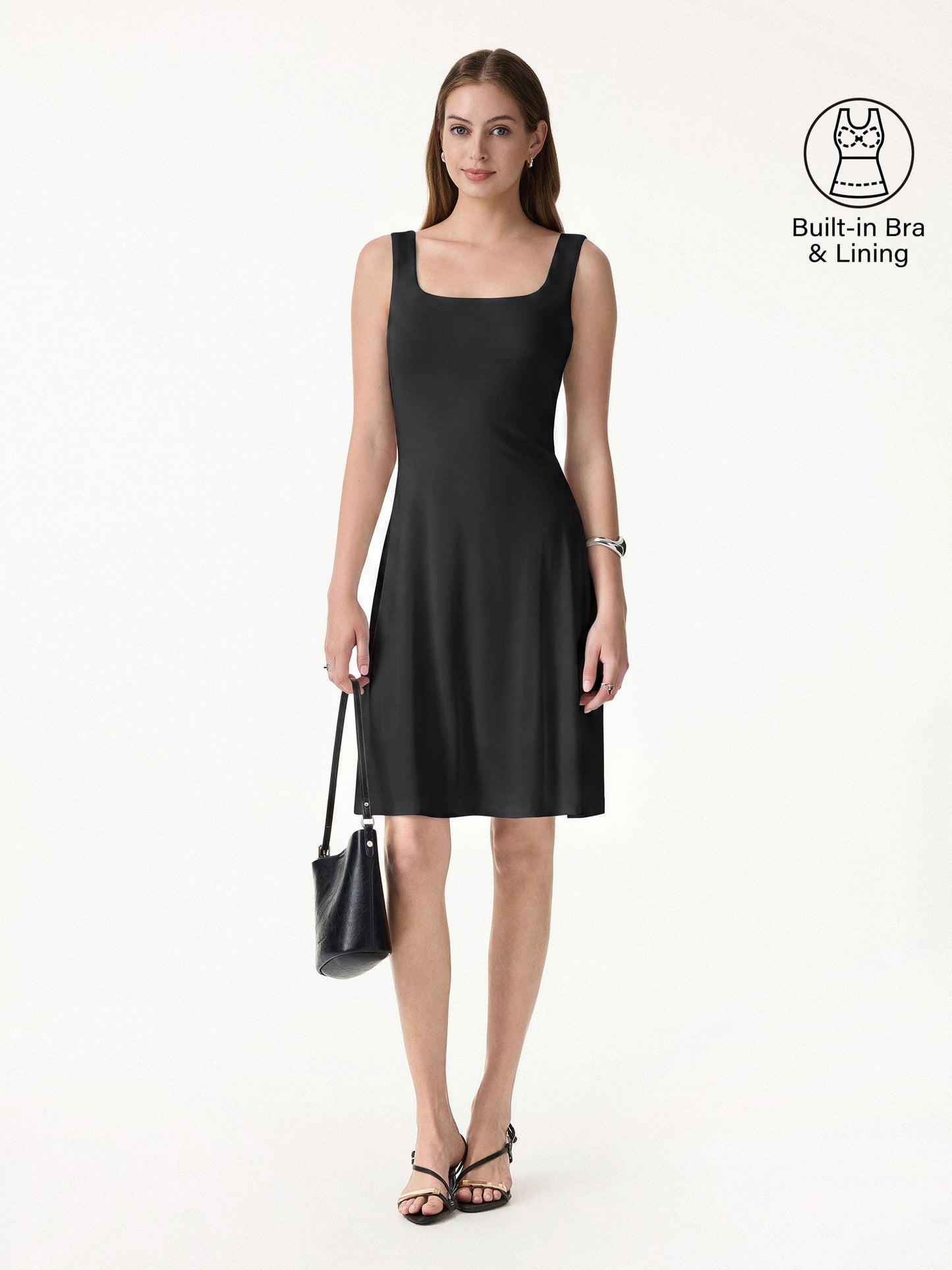 Kühlendes Mini-Bra-Kleid mit quadratischem Ausschnitt