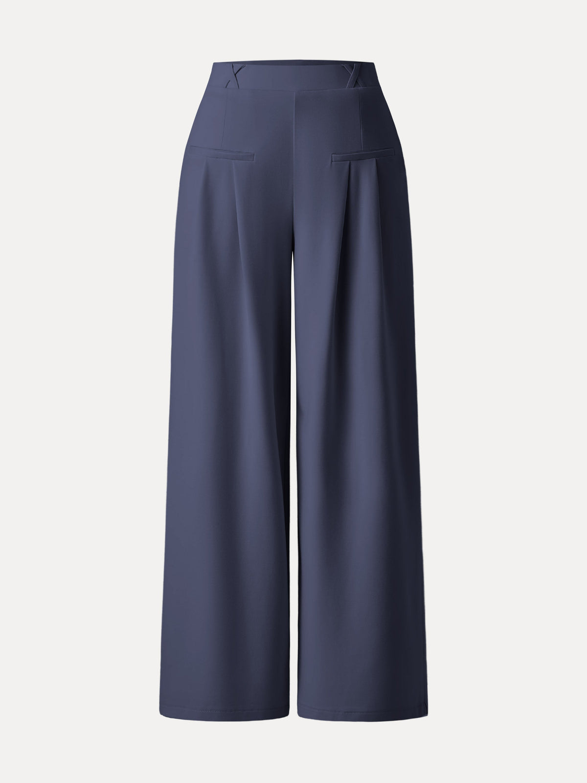 Drapey Bamboo Ponte Mid Rise Wide Leg Hose mit Taschen