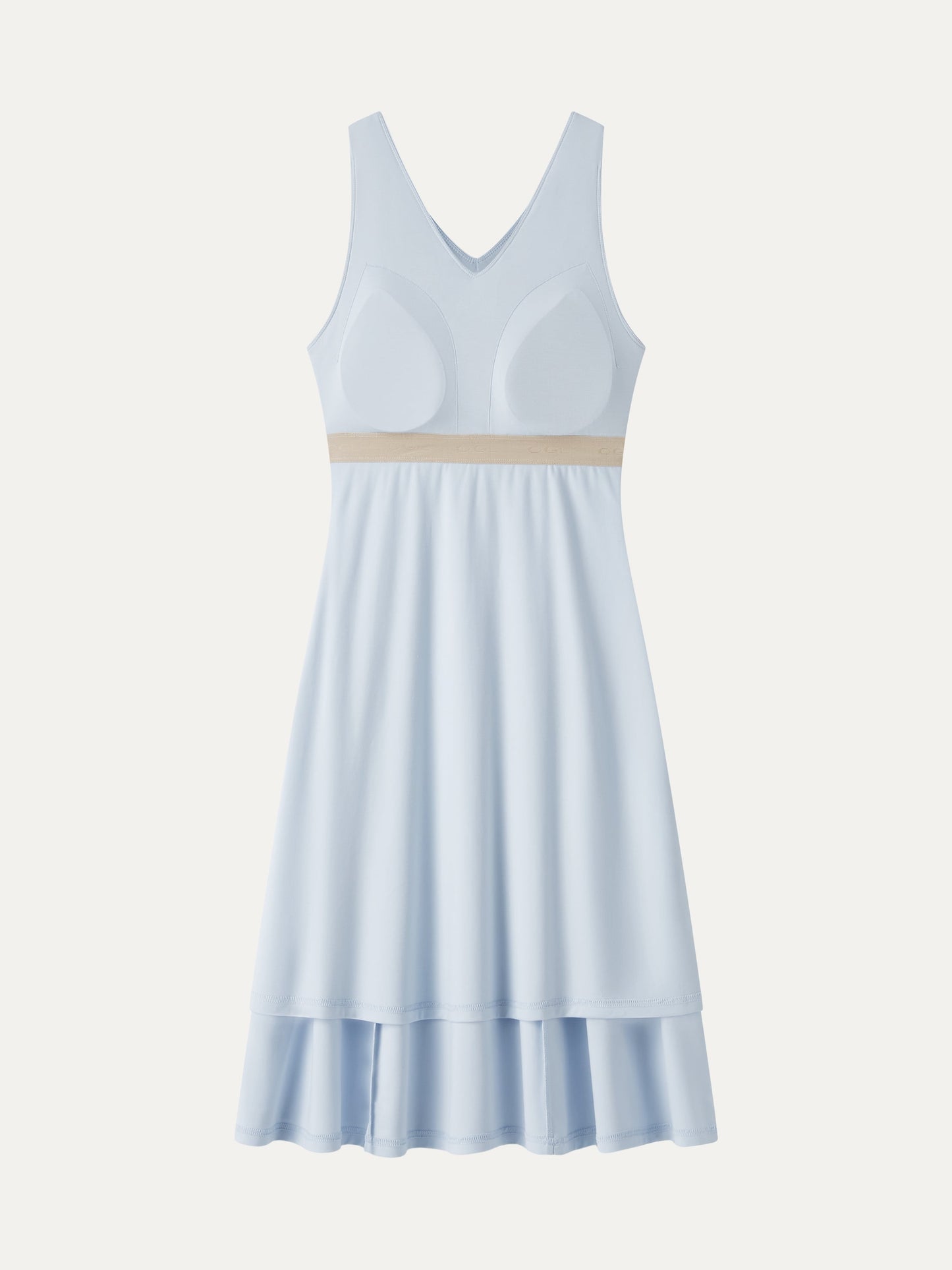 Stretch Ponte V-Ausschnitt A-Linie Midi BH-Kleid