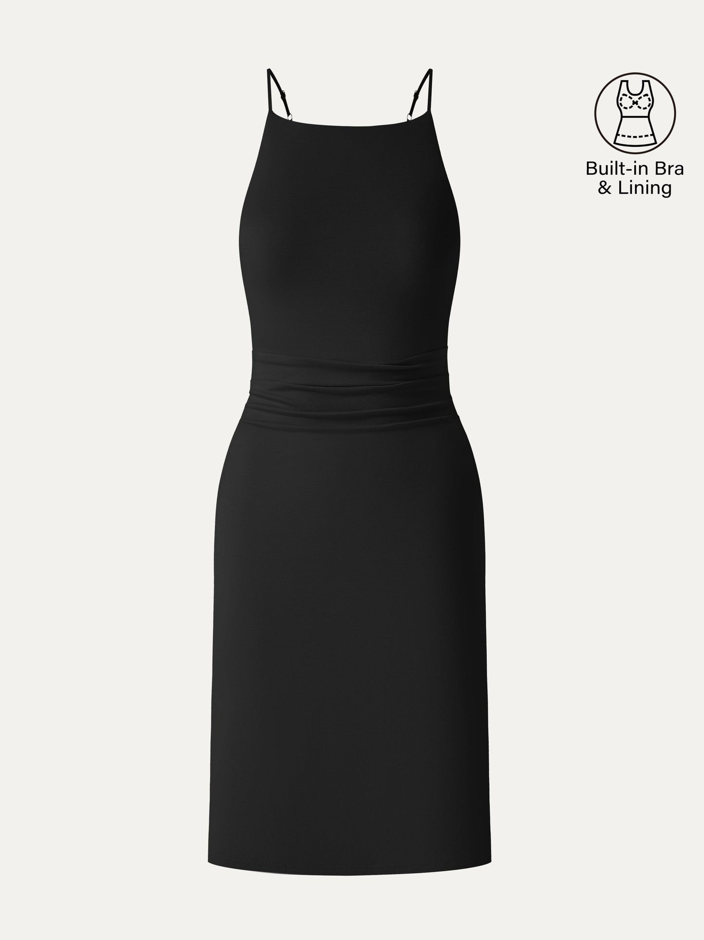 Damen CoolTouch A-Linie Raffung Mini-Bra Kleid
