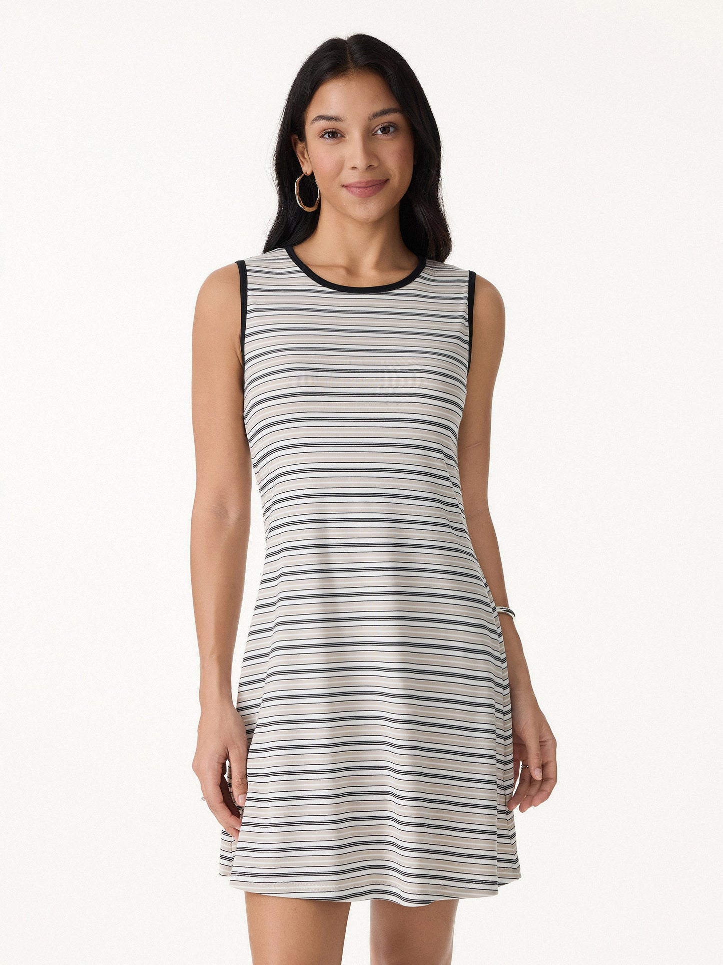 Damen Gestreiftes Einfaches Mini-Bra Kleid