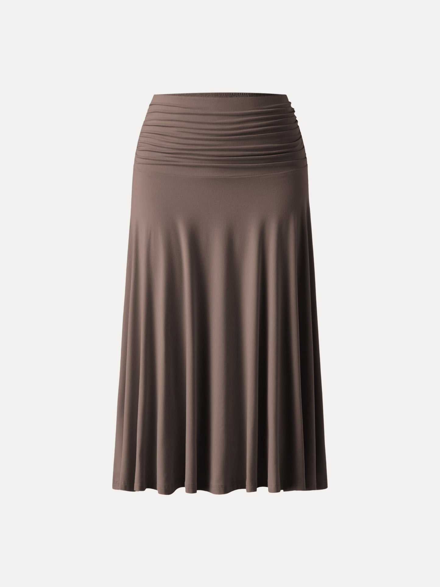 Flowy Side Ruched A-Linie Midi-Rock