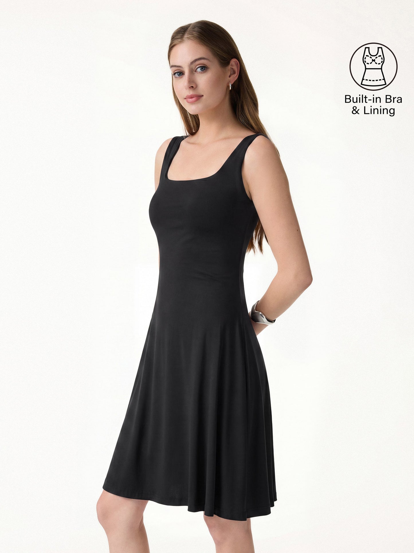 Kühlendes Mini-Bra-Kleid mit quadratischem Ausschnitt
