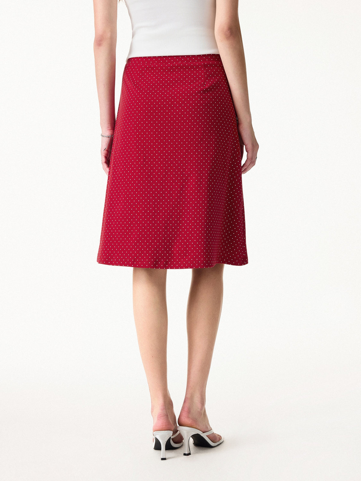 Stretch Baumwolle Polka Dot A-Linie Schlagrock