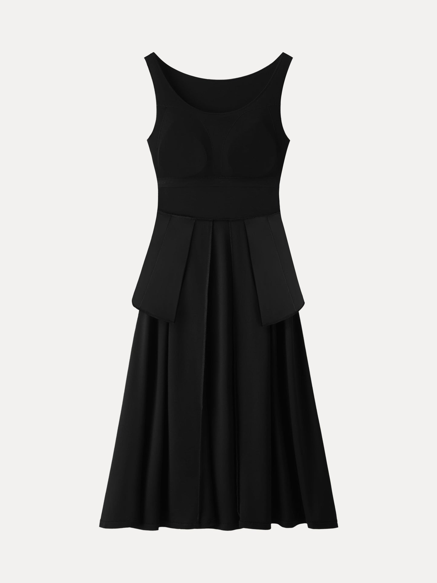 Damen Midi-Bra-Kleid mit Rundhalsausschnitt und Taschen