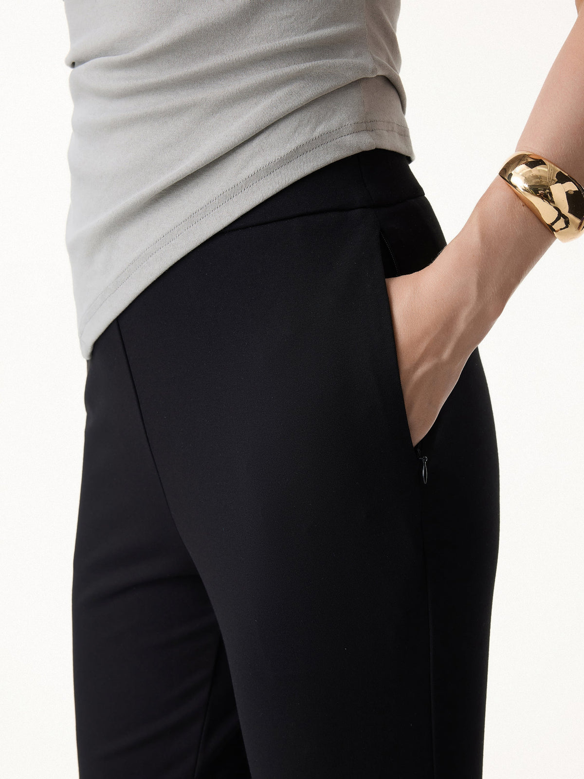 Stretch Ponte Chic Capri-Hose mit Taschen