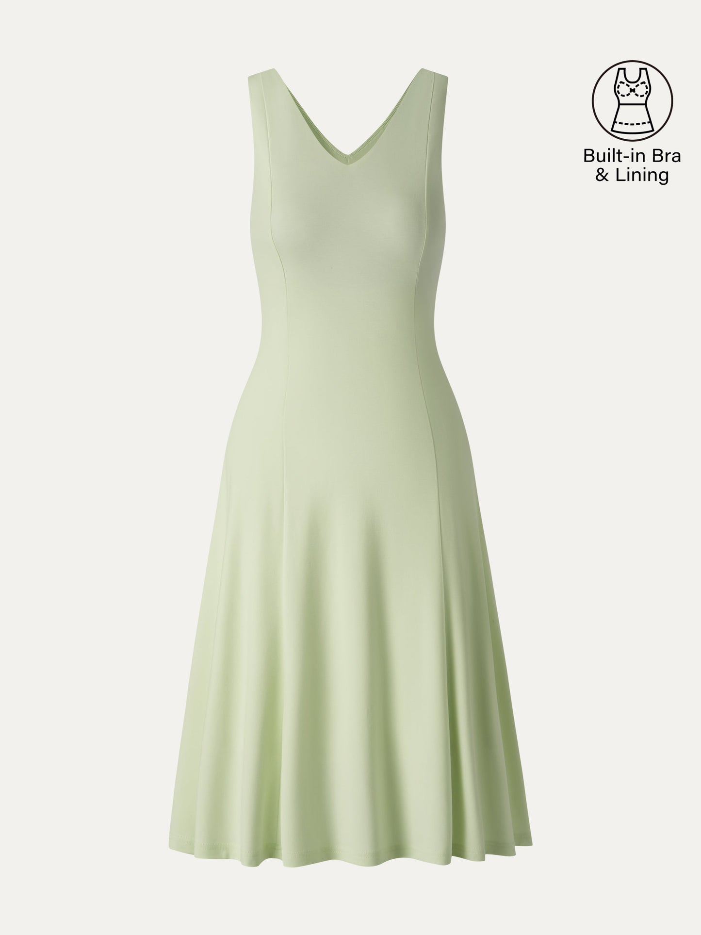 Stretch Ponte V-Ausschnitt A-Linie Midi BH-Kleid