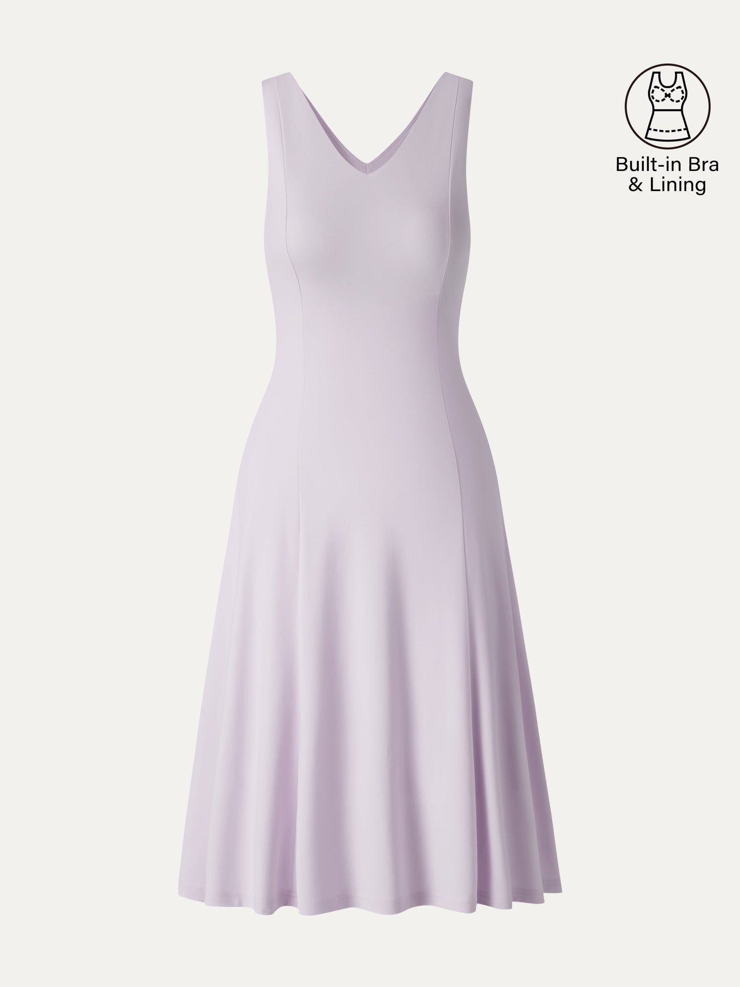 Stretch Ponte V-Ausschnitt A-Linie Midi BH-Kleid