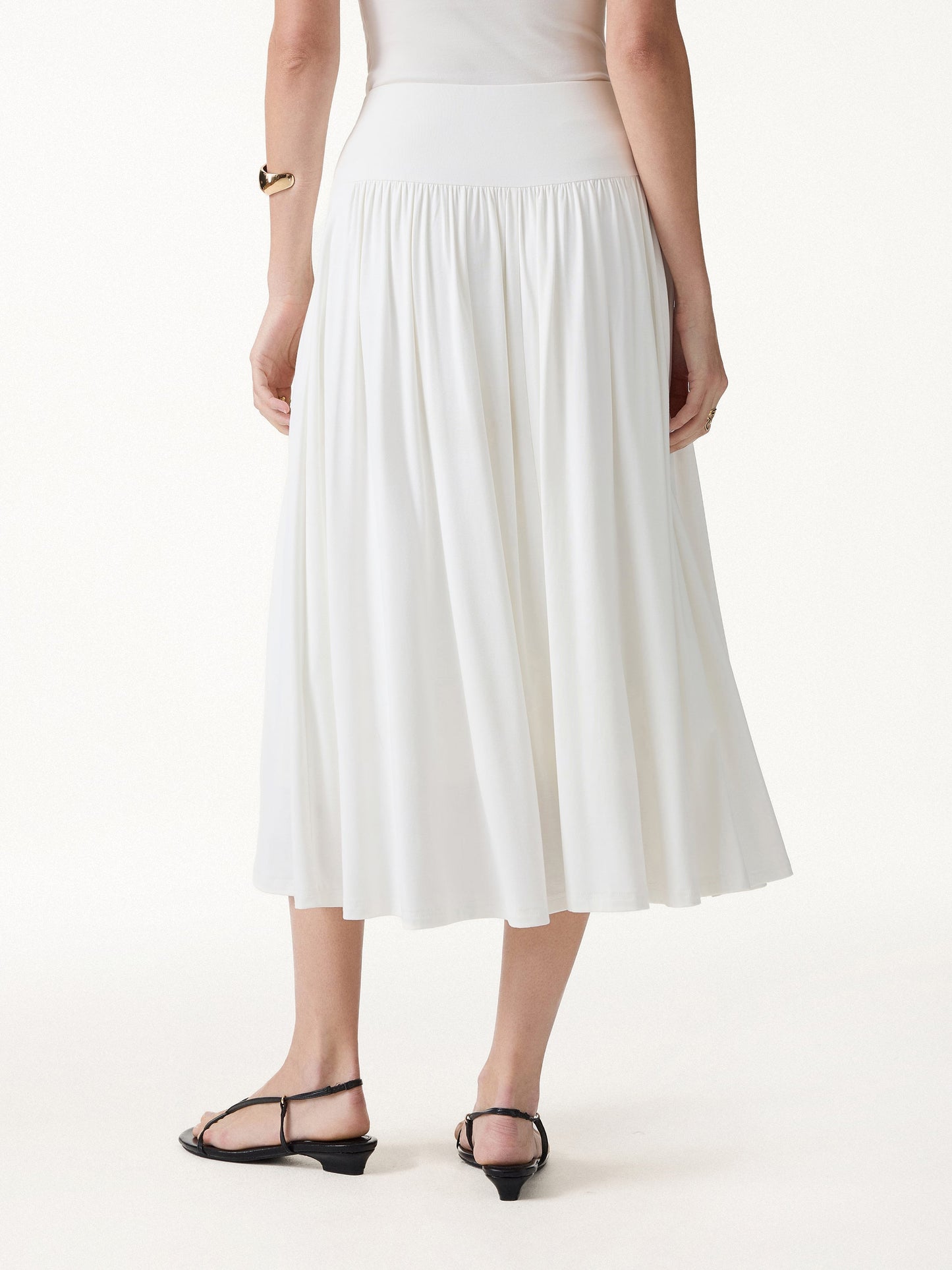 SkinKiss Mid Rise Gathered Midi Rock mit Taschen