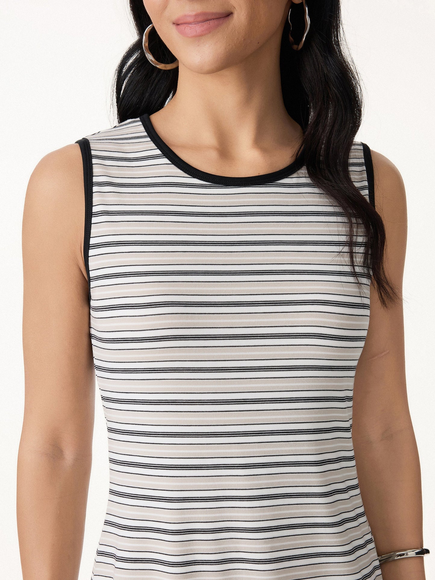 Damen Gestreiftes Einfaches Mini-Bra Kleid