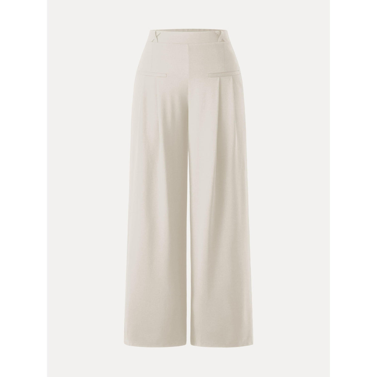 Drapey Bamboo Ponte Mid Rise Wide Leg Hose mit Taschen